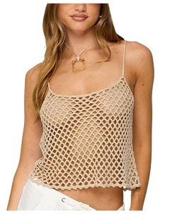 Флоренца Открытый Ажурный Топ, коричневый/бежевый Edikted
