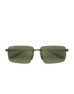 Солнцезащитные очки Laulima без оправы в квадратной оправе, зеленый Maui jim