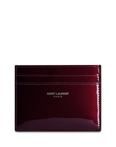 Кожаный картхолдер, красный Saint laurent