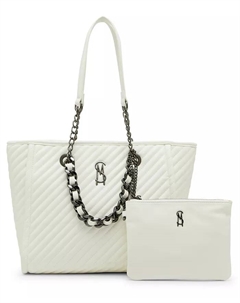 Bkattt-H Большая сумка-тоут с мешочком, белый Steve madden