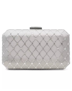 Клатч Sasha из атласа с блестками, серебряный I.n.c. international concepts