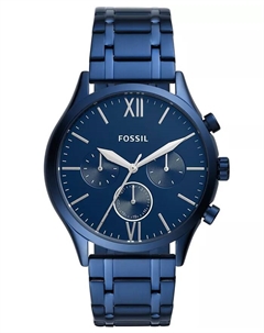 Мужские многофункциональные часы Fenmore с синим браслетом, 44 мм, синий Fossil