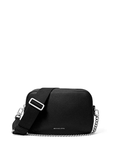 Брайант Средняя кожаная сумка-кроссбоди с двойной молнией и цепочкой для фотоаппарата, черный Michael kors