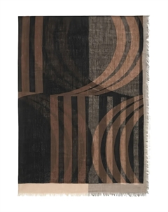 Шарф с бахромой и графичным узором, коричневый Marc o'polo