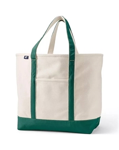 Очень большая натуральная холщовая сумка-шоппер с 5 карманами и открытым верхом, белый Lands' end