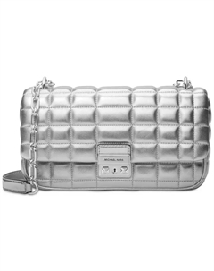 Сумка-трансформер Tribeca Large Convertible Chain через плечо, серебряный Michael kors