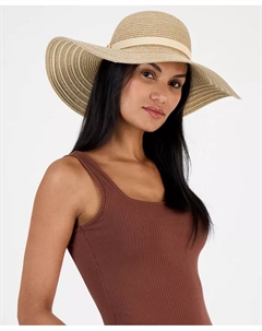 Шляпа с полями в полоску и контрастной лентой, мультиколор I.n.c. international concepts