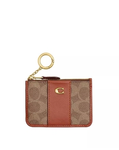 Мини-визитница Essential для ID-карт из фирменного лакированного полотна Signature, мультиколор Coach