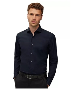Мужская классическая рубашка Slim-Fit Easy-Iron, черный Hugo boss