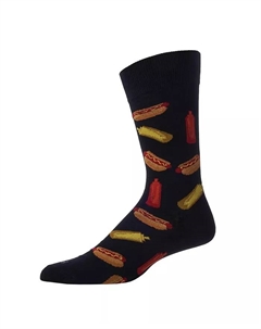 Мужские носки с принтом "Tasty Hot Dogs", серый Memoi