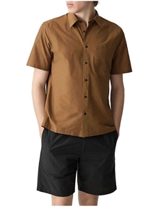 Рубашка с коротким рукавом Noll из мягкого полотна, коричневый/бежевый Theory