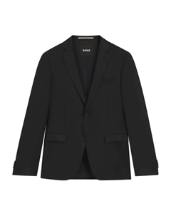 Однотонный пиджак на двух пуговицах, черный Hugo
