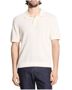 Поло с коротким рукавом из тактильного хлопка с сетчатой структурой, слоновая кость/кремовый Theory