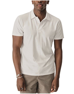 Хлопковая поло с велюровым эффектом, белый Buck mason