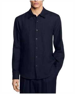 Льняная рубашка с длинным рукавом, синий Sandro