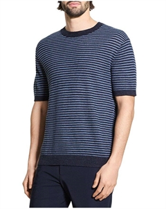 Полосатая льняная футболка, синий Theory