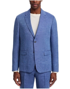 Классический приталенный блейзер Chambers из льняного костюмного материала, синий Theory