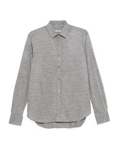 Шерстяная рубашка с длинными рукавами, серый Canali