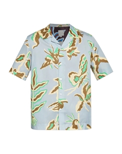 Рубашка с цветочным принтом и короткими рукавами, синий Paul smith