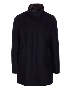 Пальто с воротником из овчины на молнии, синий Herno