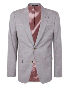 Однобортный пиджак в клетку, серый Paul smith
