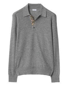 Рубашка поло из шерсти, серый Burberry