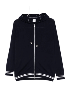 Свитер с капюшоном и застежкой-молнией спереди, синий Eleventy