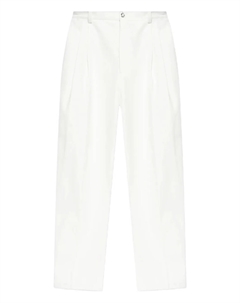 Брюки с плиссировкой и логотипом, белый Givenchy