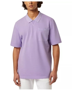 Мужская свободная поло с коротким рукавом, окрашенная в готовом виде, розовый Scotch&soda