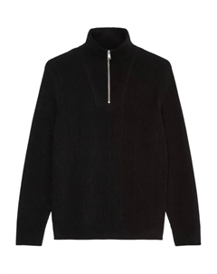 Свитер в рубчик с воротником на молнии, черный Marc o'polo