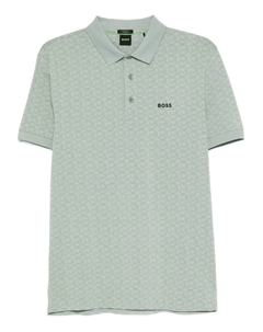 Рубашка поло с логотипом, зеленый Boss