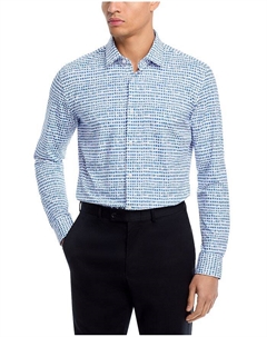 Кенно Слим Фит Рубашка на Пуговицах с Высокой Эффективностью, синий Hugo