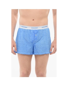 Боксеры из льняной смеси с логотипом на поясе, синий Dsquared2