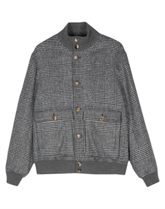 Бомбер в клетку, серый Brunello cucinelli