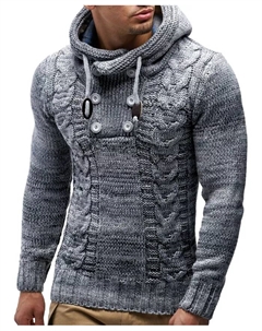 Мужской вязаный пуловер, серый Leif nelson