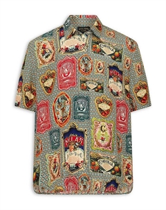 Оверсайз рубашка с принтом и коротким рукавом, мультиколор Camilla