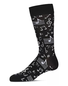 Мужские носки с музыкальным принтом Crew, черный Memoi