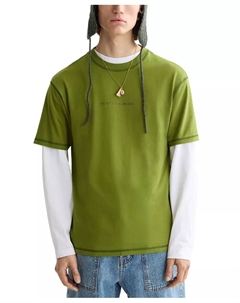 Мужская футболка Core Relaxed Fit с коротким рукавом и логотипом, зеленый Scotch&soda