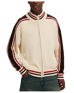 Мужская вязаная куртка-бомбер, коричневый/бежевый Cotton:on