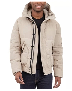 Мужская короткая куртка-анорак из плотного нейлона с эффектом "кринкл", серый Michael kors