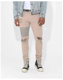 Мужские рваные джинсы Index Distressed Biker, коричневый/бежевый Saint morta