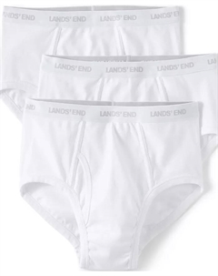 Трусы трикотажные для больших и высоких, 3 шт. в упаковке, белый Lands' end