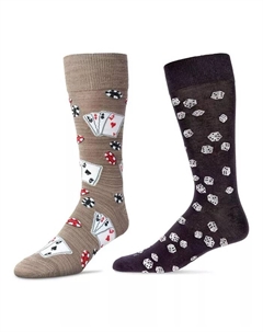 Мужские носки с принтом игральных карт, 2 пары, мультиколор Memoi