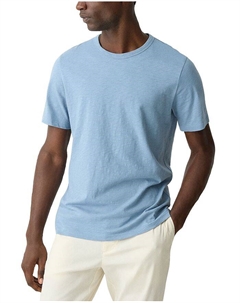 Футболка Essential из космического коттона с эффектом слаба, синий Theory