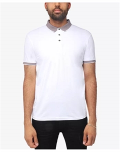 Мужская классическая поло с контрастной окантовкой, белый X-ray