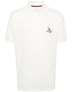 Рубашка-поло из хлопка с вышитым узором, белый Paul smith