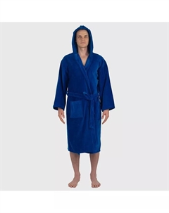 Мужской халат Dane с капюшоном из хлопкового махрового полотна, роскошный для отеля и спа, синий Alpine swiss