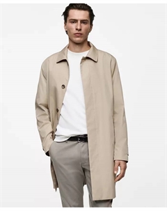 Мужское классическое водоотталкивающее тренчкот, коричневый/бежевый Mango