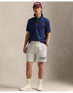 Мужские флисовые шорты с логотипом, длина 7,5 дюйма, серый Polo ralph lauren