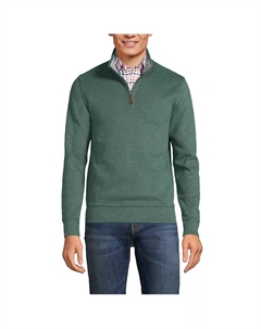 Мужской свитер Bedford Rib с застежкой на четверть, синий Lands' end